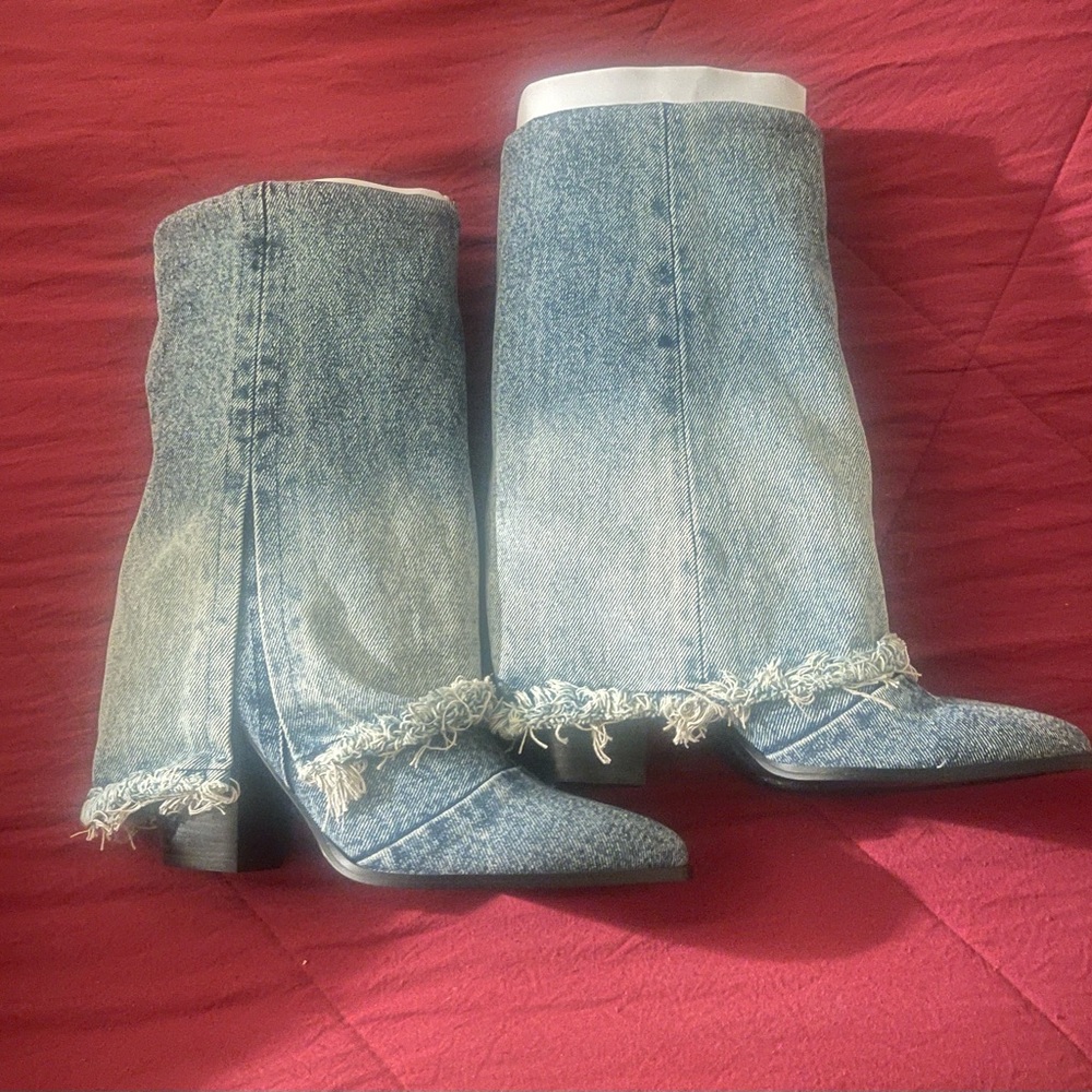 Steve Madden Blue Denim Heeled Boots